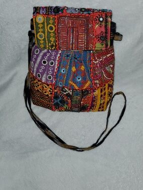 World Finds Handmade Multicolor Patchwork Crossbody Bag